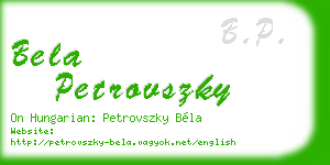 bela petrovszky business card